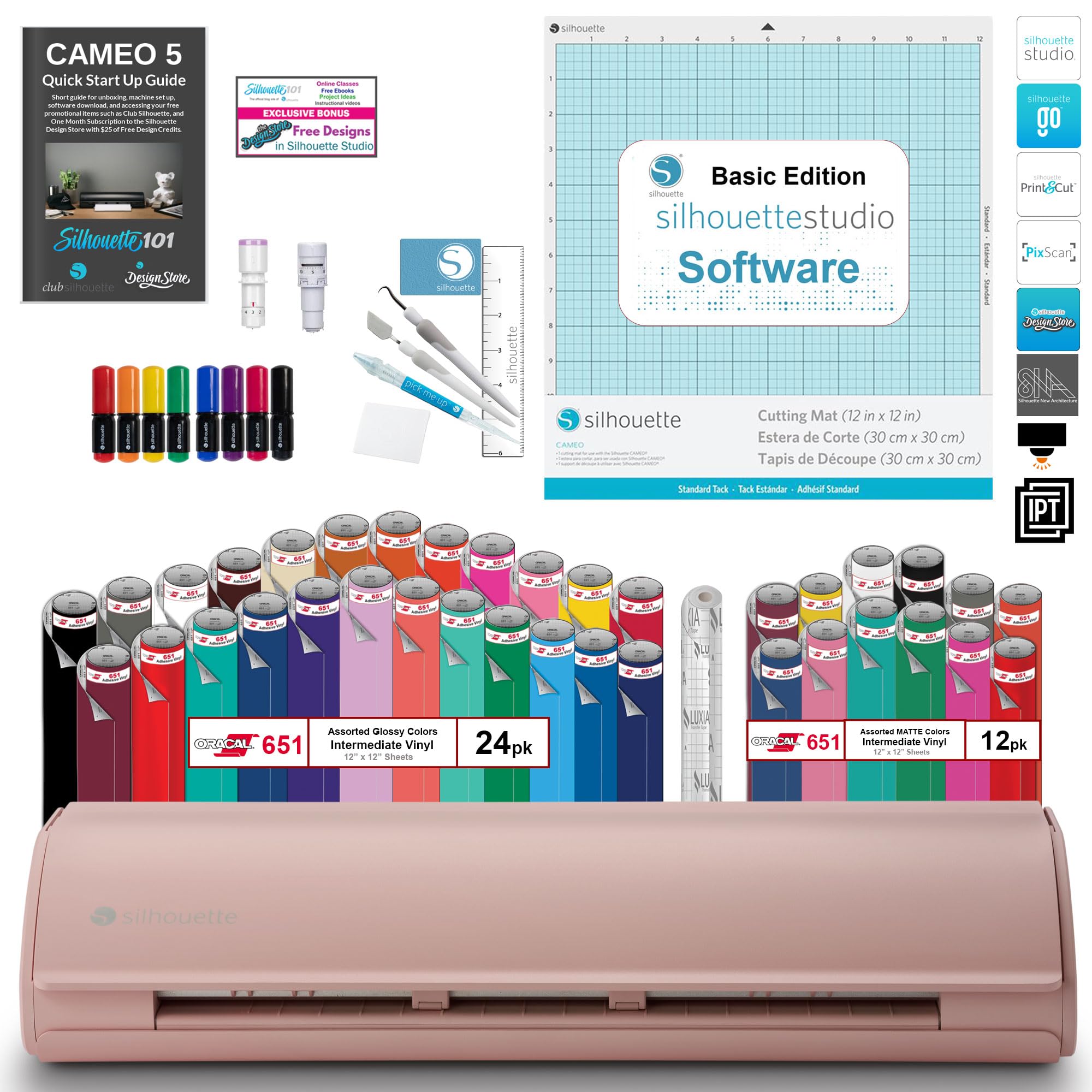 Amazon.co.jp: Silhouette Cameo 5ビニールバンドル - ビニール36枚